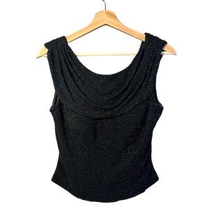 Cecily Brown Womens Silk Beaded Evening Top Size S Sleeveless Formal Cocktail